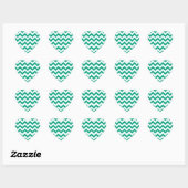 Emerald Green Zickzack Pattern Heart Wedding Siege Herz-Aufkleber (Blatt)