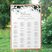 Emerald Greenertical Alphabetical Seating Chart Poster