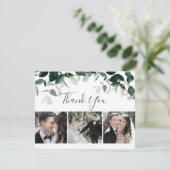 Emerald Greenery 3 Foto Dankeskarte (Stehend Vorderseite)