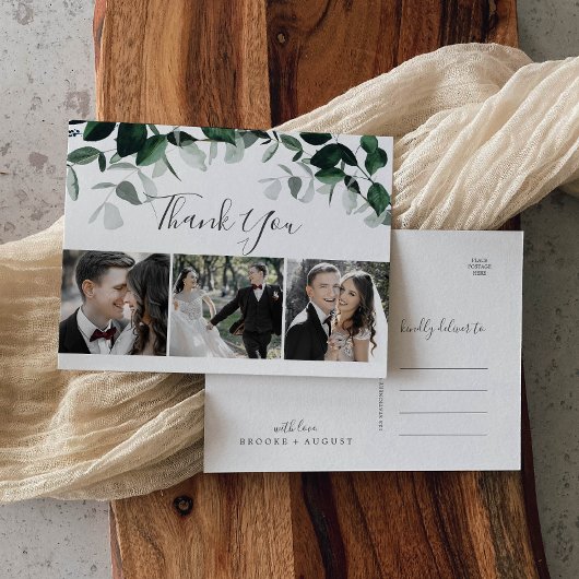 Emerald Greenery 3 Foto Vielen Dank Postcard Postkarte