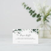 Emerald Greenery Baby Duwer Diaper Raffle Begleitkarte (Stehend Vorderseite)