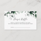 Emerald Greenery Baby Duwer Diaper Raffle Begleitkarte (Vorderseite)