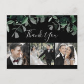 Emerald Greenery Black 3 Foto Vielen Dank Postcard Postkarte (Vorderseite)