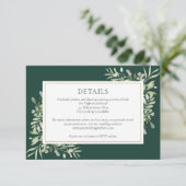 Emerald Greenery Blumenzwiebeldetails Begleitkarte (Stehend Vorderseite)