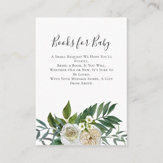 Emerald Greenery Books for Baby Card Begleitkarte (Vorderseite)