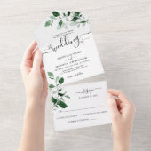 Emerald Greenery Botanical Wedding Details UAWG All In One Einladung (Abreißen)