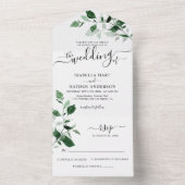 Emerald Greenery Botanical Wedding Details UAWG All In One Einladung (Innen Boden)