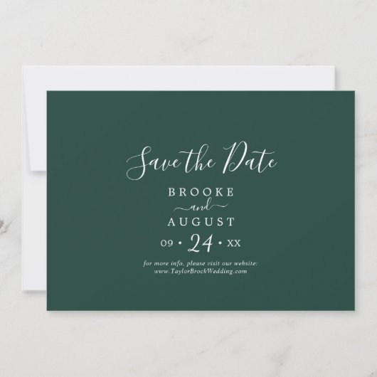 Emerald Greenery Coordinate Horizontal Save The Date (Vorderseite)