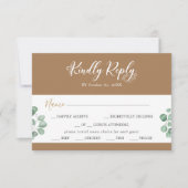 Emerald Greenery Coordinate Menü Auswahl RSVP Kart (Vorderseite)