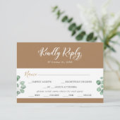 Emerald Greenery Coordinate Menü Auswahl RSVP Kart (Stehend Vorderseite)