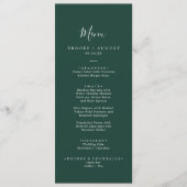 Emerald Greenery Coordinate Wedding Dinner Menu Menükarte (Vorderseite)