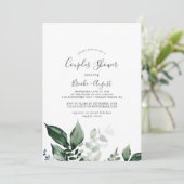 Emerald Greenery Couples Dusche Einladung (Stehend Vorderseite)