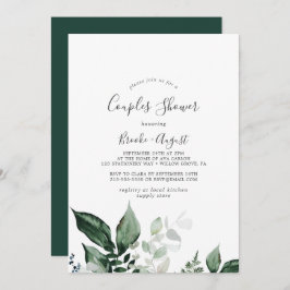 Emerald Greenery Couples Dusche Einladung