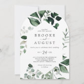 Emerald Greenery Elegant Boho Lässig Arch Wedding Einladung (Vorderseite)