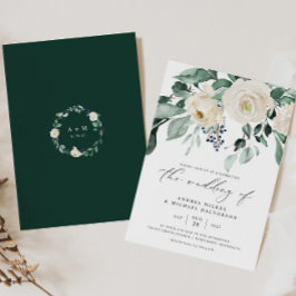 Emerald Greenery Elegant Wedding Einladung