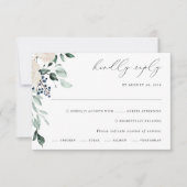 Emerald Greenery Elegant Wedding RSVP Karte (Vorderseite)