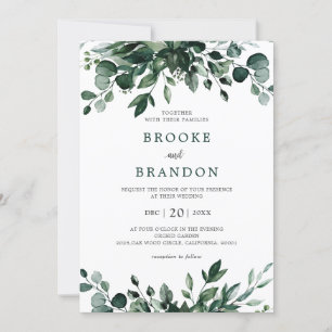 Emerald Greenery Eucalyptus Botanical Wedding Invi Einladung
