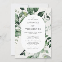 Emerald Greenery Eucalyptus Botanical Wedding Invi
