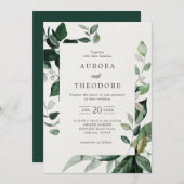 Emerald Greenery Eucalyptus Botanical Wedding Invi Einladung (Vorne/Hinten)