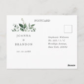 Emerald Greenery Eucalyptus Botanical Wedding RSVP Postkarte (Rückseite)