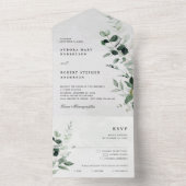 Emerald Greenery Eucalyptus Botanische Hochzeit All In One Einladung (Innen Boden)