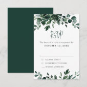 Emerald Greenery Eucalyptus Botanische Hochzeit RSVP Karte (Vorne/Hinten)