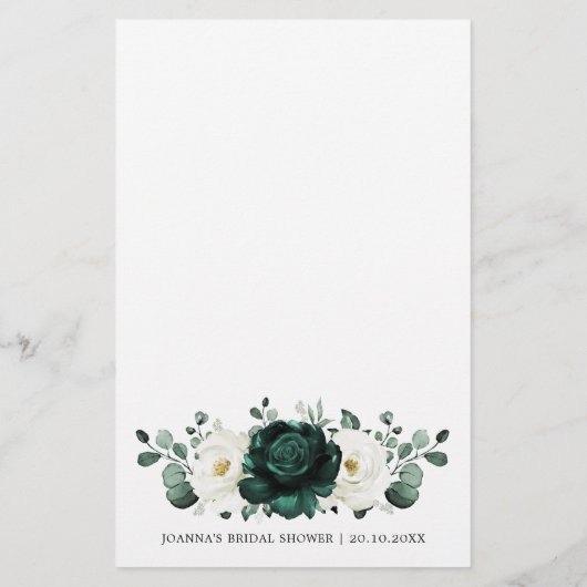 Emerald Greenery Eucalyptus Brautparty Game (Rückseite)