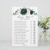 Emerald Greenery Eucalyptus Brautparty Game (Stehend Vorderseite)