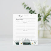 Emerald Greenery Eucalyptus Brautparty Rezpe (Stehend Vorderseite)