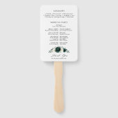 Emerald Greenery Eucalyptus Floral Wedding Program Fächer (Rückseite)