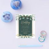 Emerald Greenery Eucalyptus Gold Floral White Flyer (Einzeln)