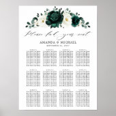 Emerald Greenery Eucalyptus Wedding Chart Poster (Vorne)