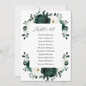 Emerald Greenery Eucalyptus Wedding Seating Chart Einladung (Vorderseite)
