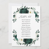 Emerald Greenery Eucalyptus Wedding Seating Chart Einladung (Rückseite)