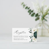 Emerald Greenery Eucalyptus White Floral Wedding Begleitkarte (Stehend Vorderseite)