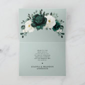 Emerald Greenery Eucalyptus White Floral Wedding Dankeskarte (Innenseite)