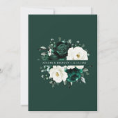 Emerald Greenery Eucalyptus White Floral Wedding Einladung (Rückseite)