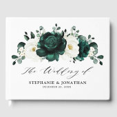 Emerald Greenery Eucalyptus White Floral Wedding Gästebuch (Vorderseite)