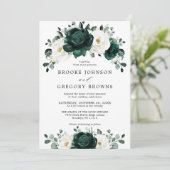 Emerald Greenery Eucalyptus White Floral Wedding I Einladung (Stehend Vorderseite)