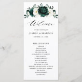 Emerald Greenery Eucalyptus White Floral Wedding Programm (Vorderseite)