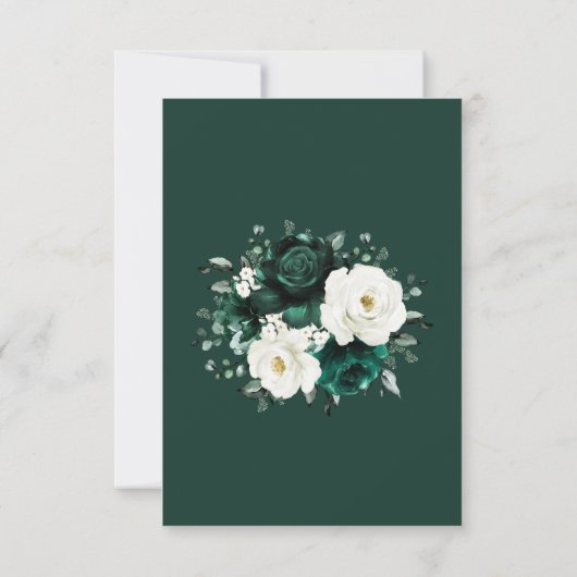 Emerald Greenery Eucalyptus White Floral Wedding R RSVP Karte (Rückseite)