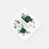 Emerald Greenery Eucalyptus White Floral Wedding Serviette (Ecke)