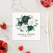 Emerald Greenery Eucalyptus White Floral Wedding Serviette (Beispiel)
