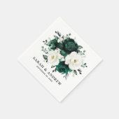 Emerald Greenery Eucalyptus White Floral Wedding Serviette (Ecke)
