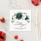 Emerald Greenery Eucalyptus White Floral Wedding Serviette (Beispiel)