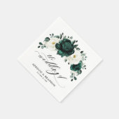 Emerald Greenery Eucalyptus White Floral Wedding Serviette (Ecke)