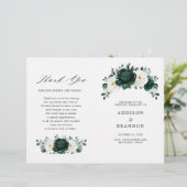 Emerald Greenery Eucalyptus White Wedding Program (Stehend Vorderseite)