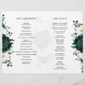 Emerald Greenery Eucalyptus White Wedding Program (Rückseite)