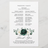 Emerald Greenery Eucalyptus White Wedding Program (Rückseite)