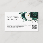 Emerald Greenery Eucalyptus White Wedding Website Begleitkarte (Vorderseite)